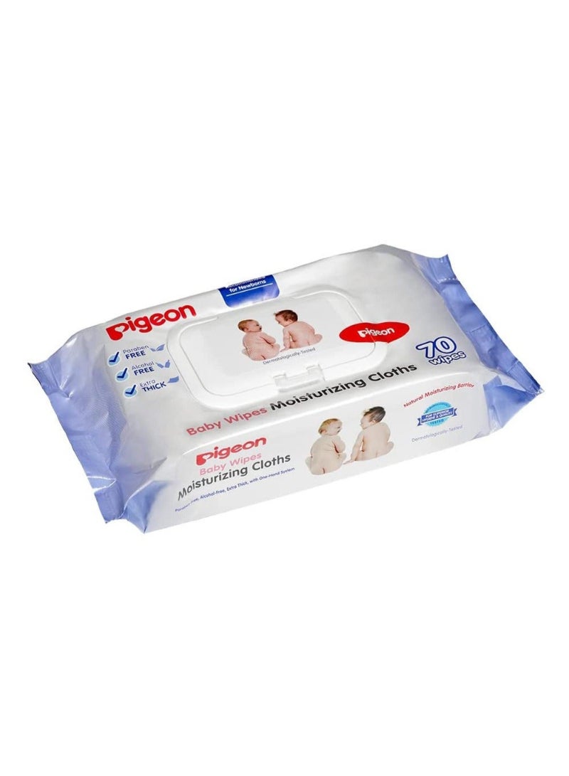 Pigeon Baby Wipes Moisturizing Cloths, Pack of 70's